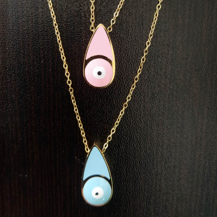 Kολιέ Ματάκι Δάκρυ Με Χρυσή Αλυσίδα - Image 3