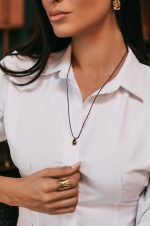 Κολιέ Με Ματάκι Χρυσό-Μαύρο - Image 5