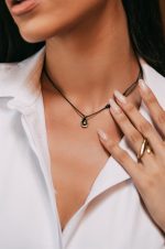 Κολιέ Με Ματάκι Χρυσό-Μαύρο