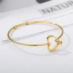 Βραχιόλι Σταθερό με Κούμπωμα Καρδούλα - Χρυσό - Image 3