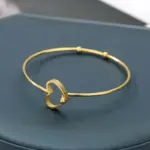 Βραχιόλι Σταθερό με Κούμπωμα Καρδούλα - Χρυσό - Image 2