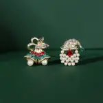 Σκουλαρίκια Χριστουγεννιάτικα με Στρας και Πέρλες