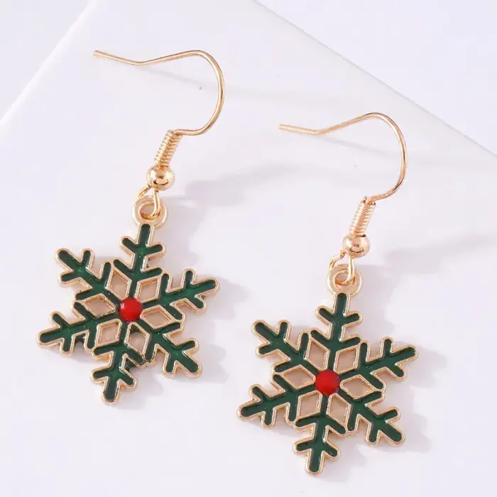 Σκουλαρίκια Χριστουγεννιάτικα Green Snow - Χρυσό - Image 2