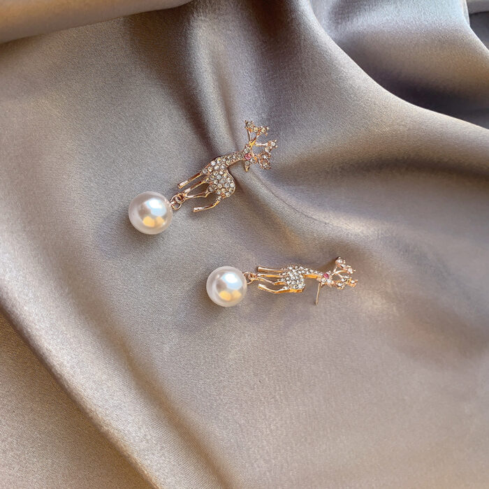 Christmas Elf Σκουλαρίκια με Πέρλα - Χρυσό - Image 4