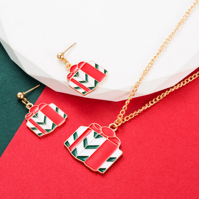 Christmas Set Gift Σκουλαρίκια και Κολιέ - Χρυσό - Image 2