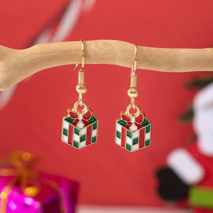 Σκουλαρίκια Χριστουγεννιάτικα Gift Multicolor - Χρυσό - Image 4