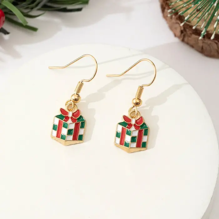 Σκουλαρίκια Χριστουγεννιάτικα Gift Multicolor - Χρυσό - Image 3