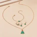 Set 4 τεμαχίων Σκουλαρίκια, Κολιέ και Δαχτυλίδι Christmas - Image 3