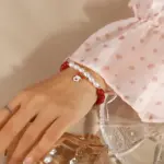 Βραχιόλι Christmas Pearl Santa - Red White