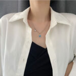 Κολιέ Helion με Μπλε Πέτρα- Ασημί