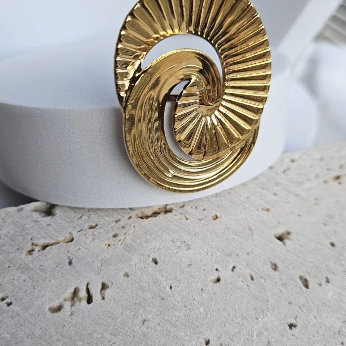 Δαχτυλίδι Ρυθμιζόμενο Double Circle - Χρυσό - Image 2