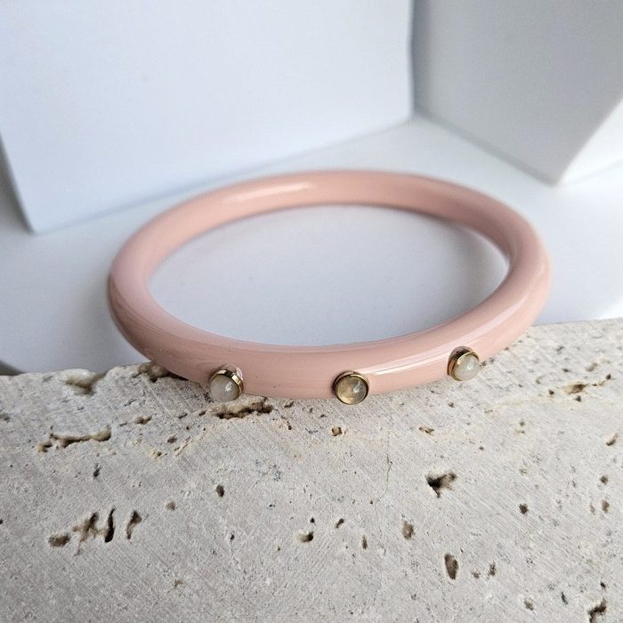 Βραχιόλι Σταθερό Ροζ με Στρας - Image 2