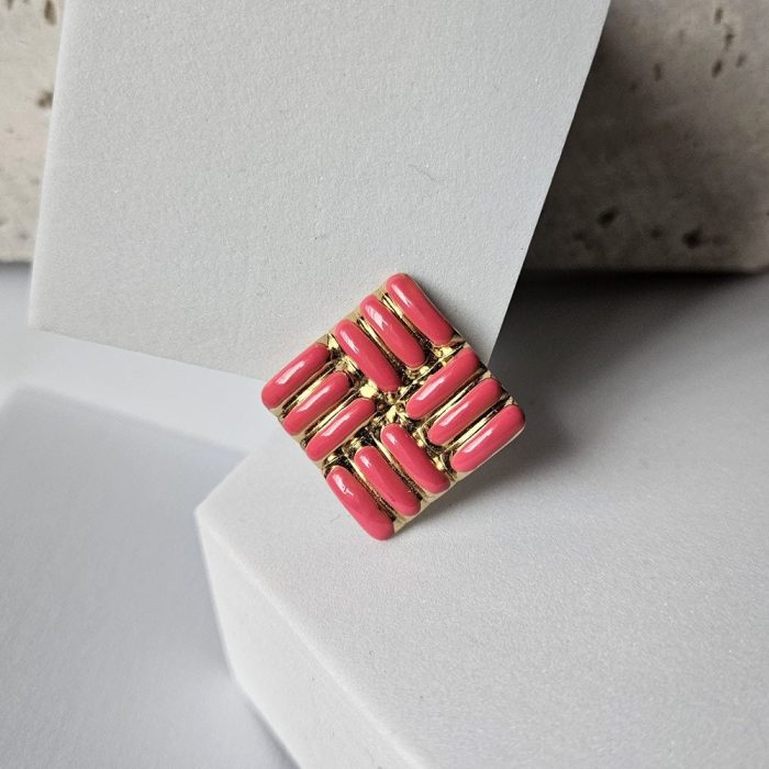 Δαχτυλίδι Ρυθμιζόμενο Τετράγωνο - Φούξια - Image 2