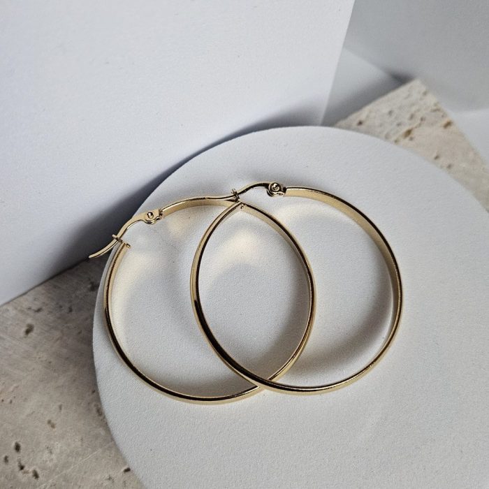 Σκουλαρίκια Κρίκοι - Χρυσό - Image 2