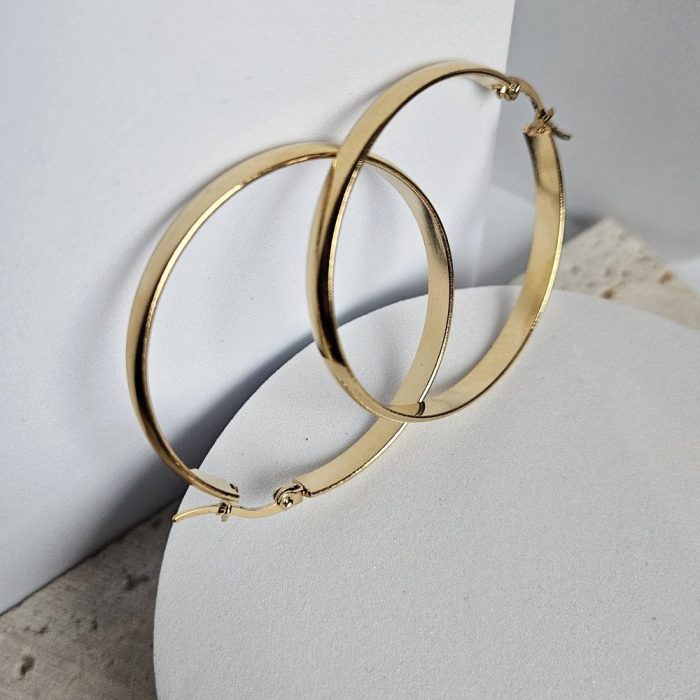 Σκουλαρίκια Κρίκοι - Χρυσό - Image 3