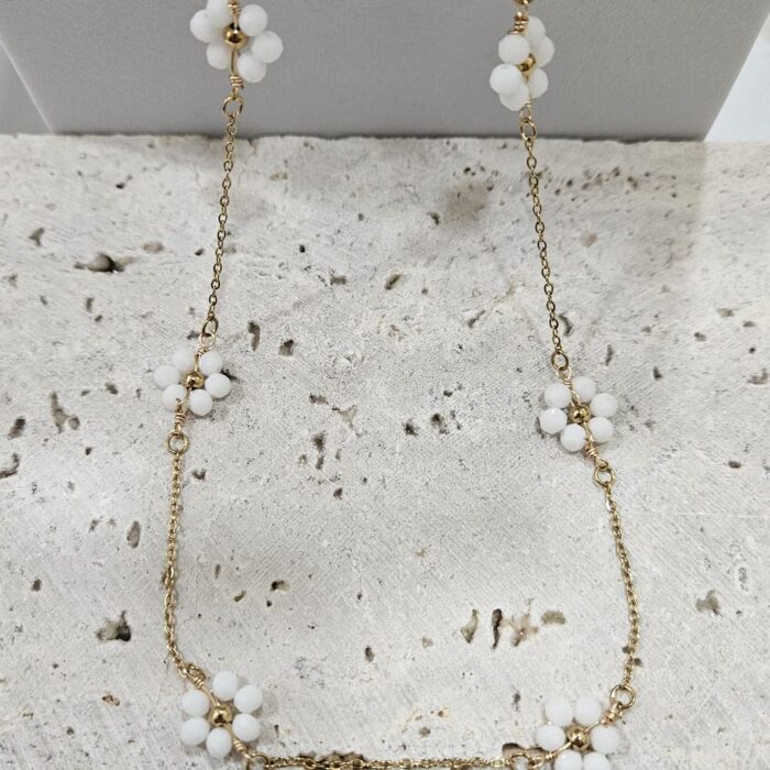 Κολιέ με Μαργαρίτες από Περλίτσες - Χρυσό - Image 2