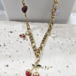 Κολιέ με Κρεμαστά Κερασάκια - Χρυσό