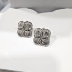 Σκουλαρίκια Κουμπωτά  Τετράγωνα - Ασημί