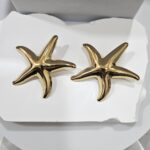 Σκουλαρίκια Κουμπωτά  Αστερίας - Χρυσό