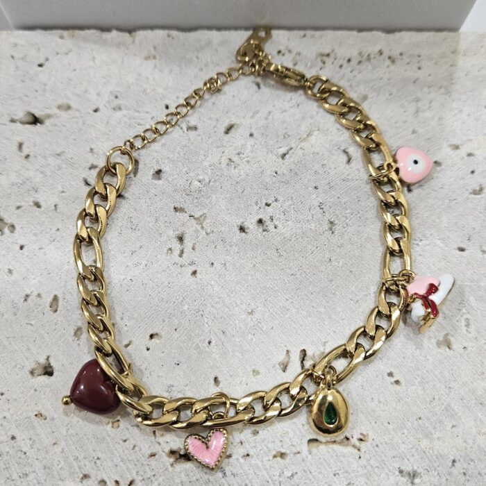 Βραχιόλι Αλυσίδα Charms Heart - Image 2