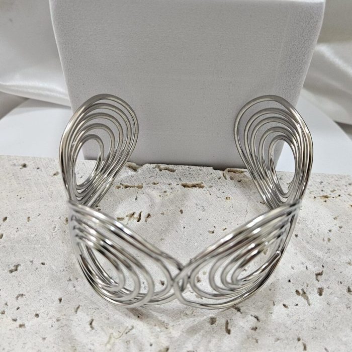 Βραχιόλι Καρπού Μεγάλο - Ασημί - Image 2