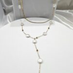 Κολιέ Διπλό με Πέρλες και Extra Κρεμαστό Τελείωμα - Χρυσό