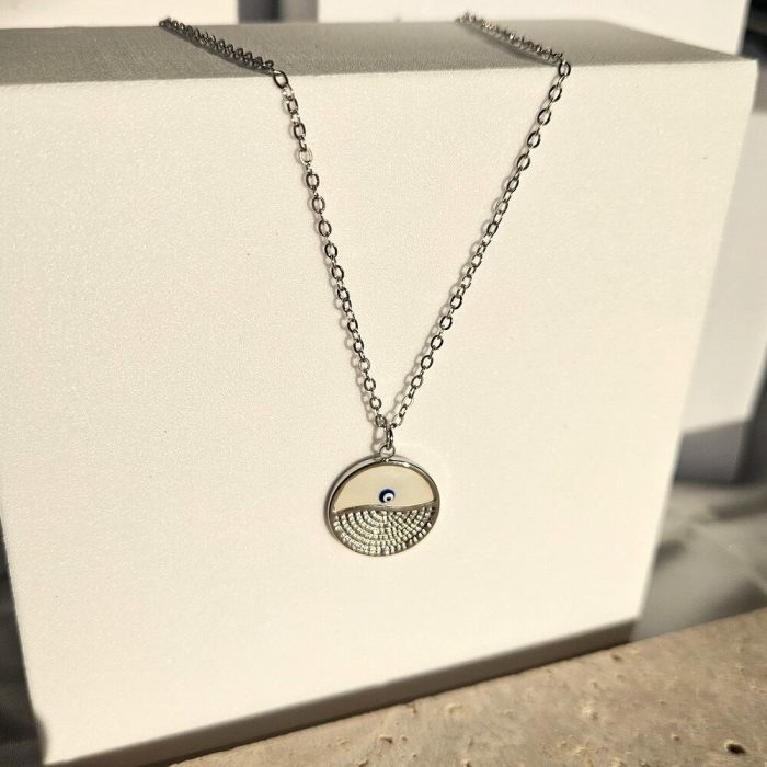Κολιέ Circle Eye - Ασημί - Image 2