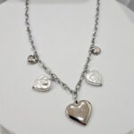 Κολιέ Κρεμαστό με Καρδιά και Πέρλες - Ασημί