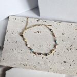 Βραχιόλι Ποδιού Με Πολύχρωμα Ματάκια - Χρυσό