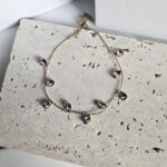 Βραχιόλι Ποδιού με Ροζ Διαμαντάκια - Χρυσό