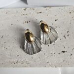 Σκουλαρίκια Κουμπωτά Sea - Δίχρωμο - Image 2