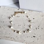 Βραχιόλι Ποδιού Με Λευκές Πετρούλες - Χρυσό