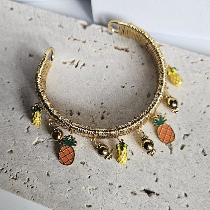 Βραχιόλι Σταθερό Ανανάδες - Χρυσό - Image 2