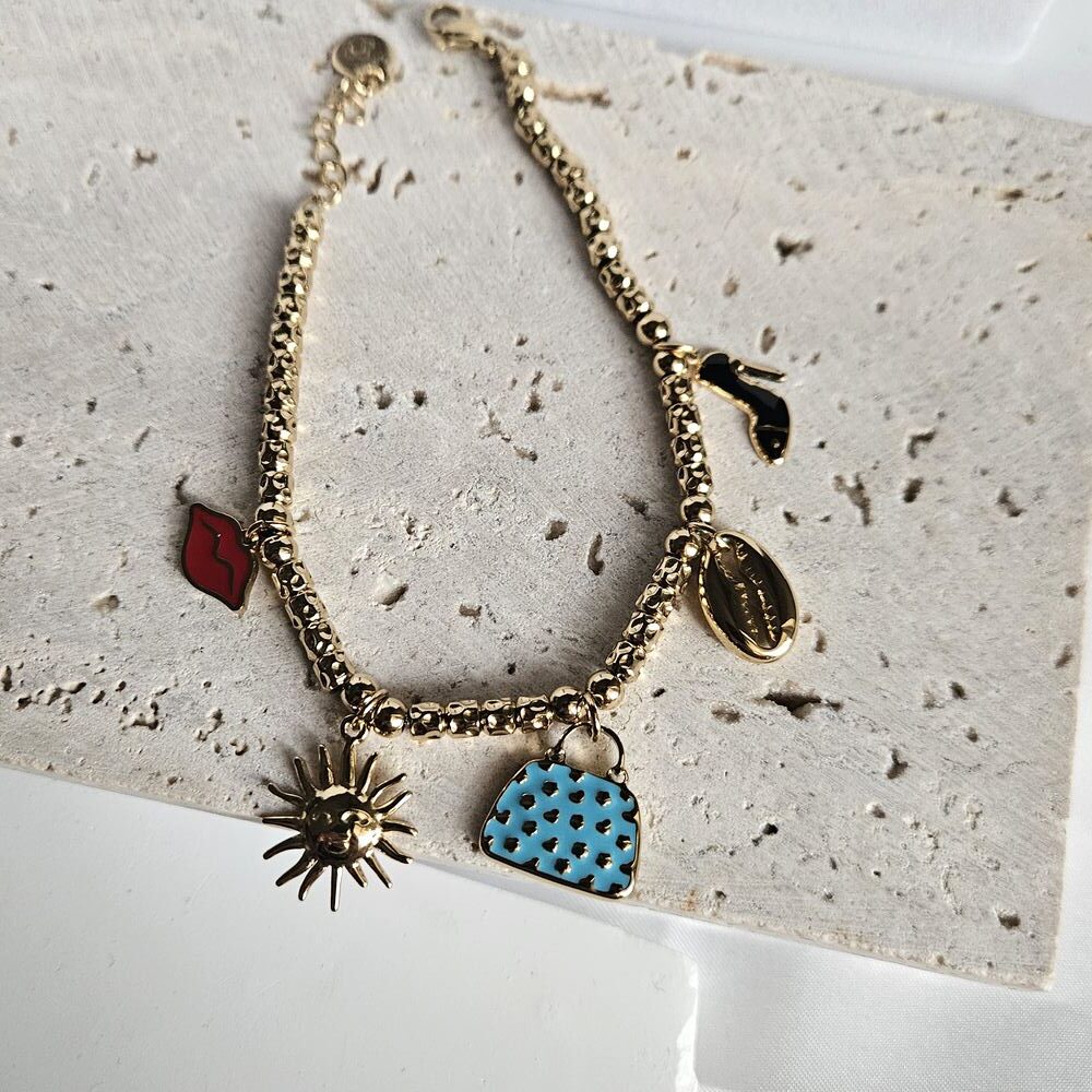 gunaikeio-vraxioli-atsali-kosmima-online (13) Βραχιόλι Αλυσιδάκι Blue Bag - Χρυσό - Image 1