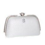 Τσάντα φάκελος clutch CK-6056 - Ασημί