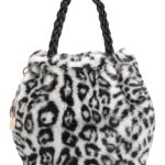 Γούνινη τσάντα χειρός XY-2403 - Ασπρο/Μαύρο