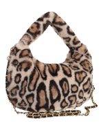 Γούνινη τσάντα ώμου μικρή XY-2412 - Animal Print - Image 2