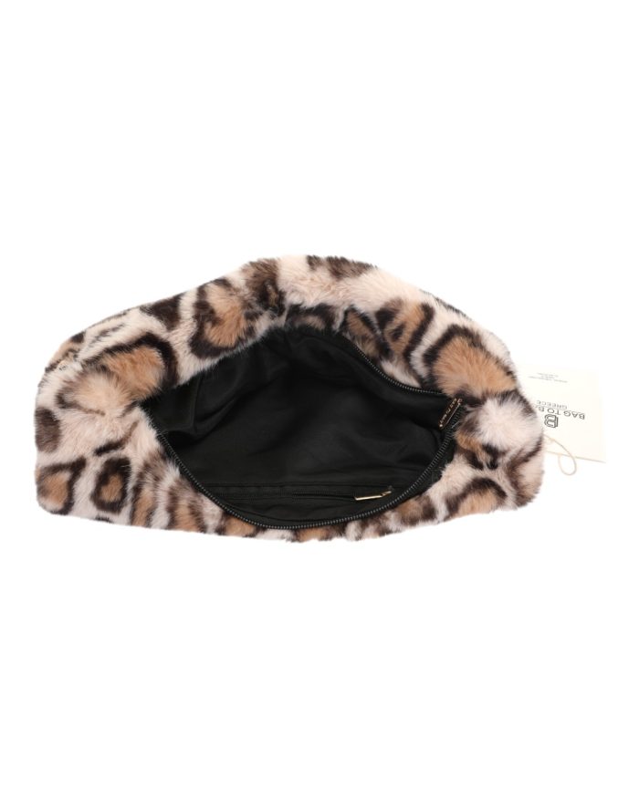 Γούνινη τσάντα ώμου μικρή XY-2412 - Animal Print - Image 3