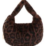 Γούνινη τσάντα ώμου μικρή XY-2412 - Καφέ