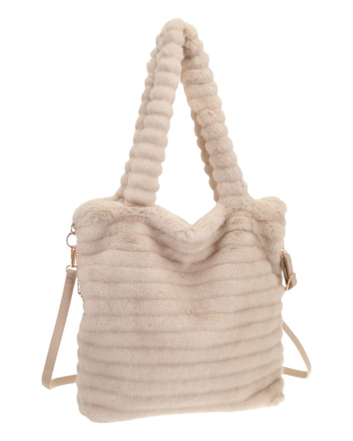 Γούνινη τσάντα XY2413 - Μπέζ - Image 2