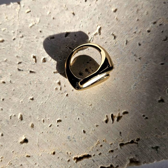 Δαχτυλίδι Ρυθμιζόμενο White Pearl - Χρυσό - Image 2