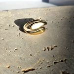 Δαχτυλίδι Ρυθμιζόμενο White Pearl - Χρυσό