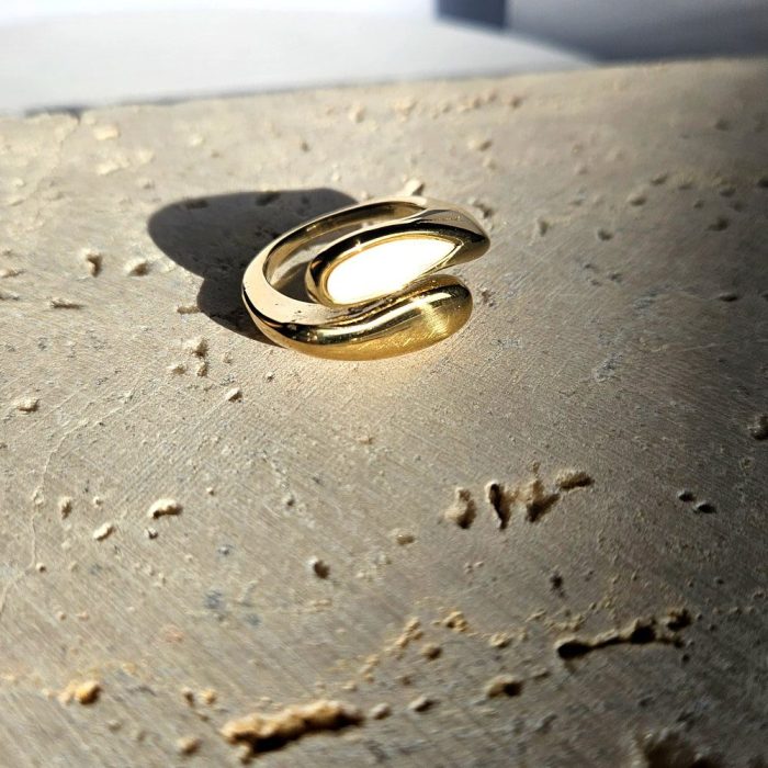 Δαχτυλίδι Ρυθμιζόμενο White Pearl - Χρυσό - Image 3