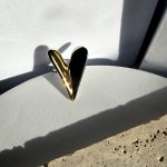 Δαχτυλίδι Ρυθμιζόμενο Καρδιά - Δίχρωμη