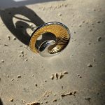 Δαχτυλίδι Ρυθμιζόμενο Circle Spin Χρυσό με Ασημί Περίγραμμα