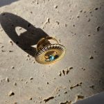 Δαχτυλίδι Ρυθμιζόμενο Zagre Circle Με Μπλε Πετράδι - Χρυσό - Image 2