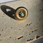 Δαχτυλίδι Ρυθμιζόμενο Zagre Circle Με Μπλε Πετράδι - Χρυσό