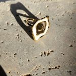 Δαχτυλίδι Ρυθμιζόμενο με Λευκές Λεπτομέρειες - Χρυσό