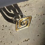 Δαχτυλίδι Ρυθμιζόμενο Square Spin Χρυσό με Ασημί Περίγραμμα - Image 2