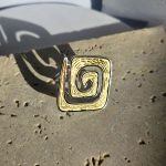 Δαχτυλίδι Ρυθμιζόμενο Square Spin Χρυσό με Ασημί Περίγραμμα